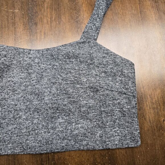 Women's By Ssiny Gray Wool Blend Crop Top Back Button Close | Size Small - Picture 5 of 9